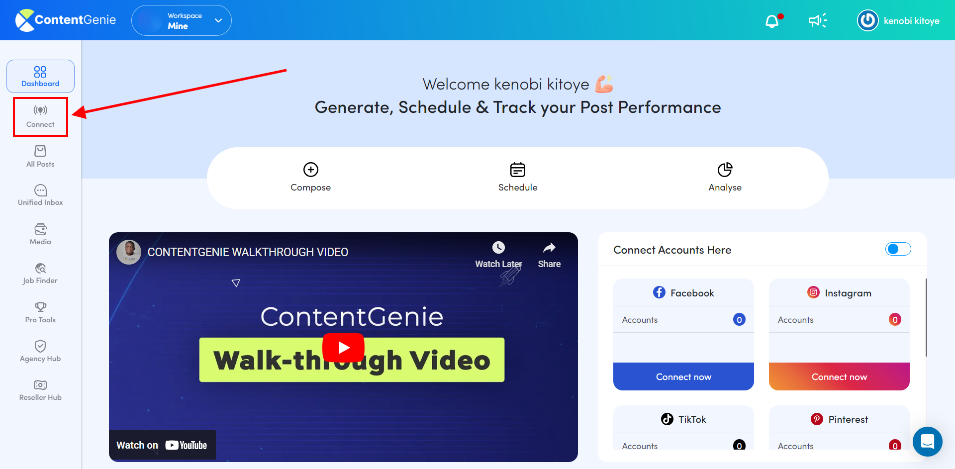 How To Connect Your Instagram Profile Contentgenie Support How To Connect Your Instagram Profile Contentgenie Support