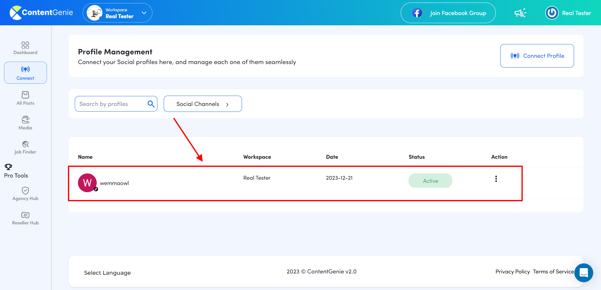 How To Connect Your Tiktok Profile Contentgenie Support How To Connect Your Tiktok Profile Contentgenie Support